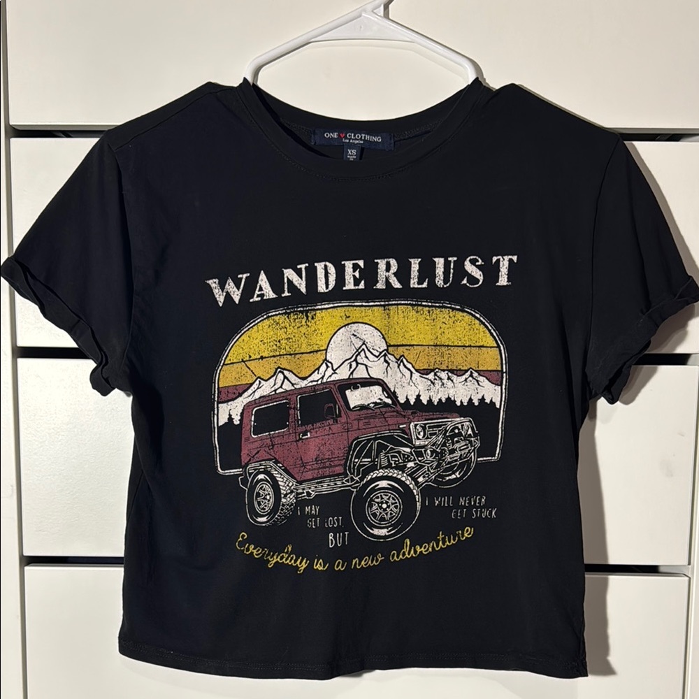 One Clothing Black Wanderlust Graphic Tee